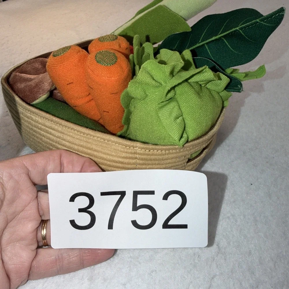 CHILDRENS SOFT PLAY VEGETABLES IN A BASKET TOYS IKEA CARROTS TOMATOES MUSHROOM +